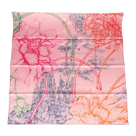 hermes l'ombre des pivoines scarf